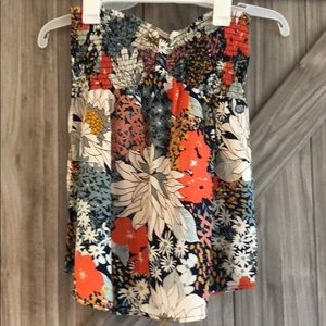 Roxy strapless floral blue top